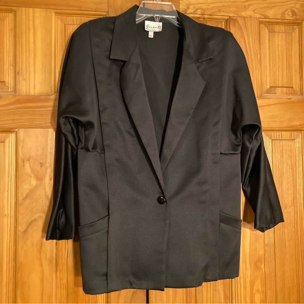 NWOT Ellen D. Kollection Vintage 80s Blazer Black Size M Medium